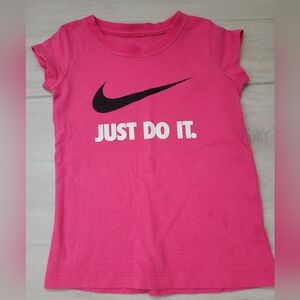 Nike JUST DO IT Short Sleeve Size 3T Fuschia Pink